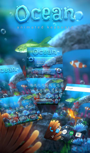 Ocean Animated Custom Keyboard  Live Wallpaper