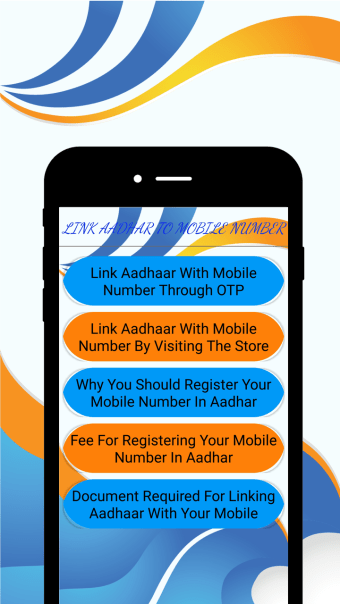 Aadhar Card Link To Mobile Number Guide App