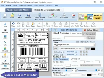 Packaging Label Barcode Generator