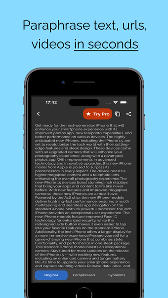 Paraphrase Tool: Reword app