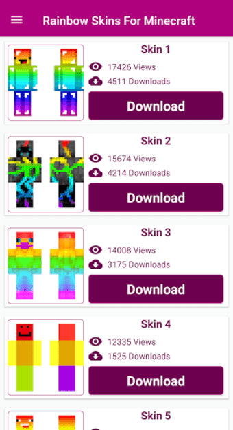 Rainbow skins - for Minecraft Skins
