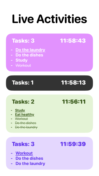 Tasks - Create Live Activities