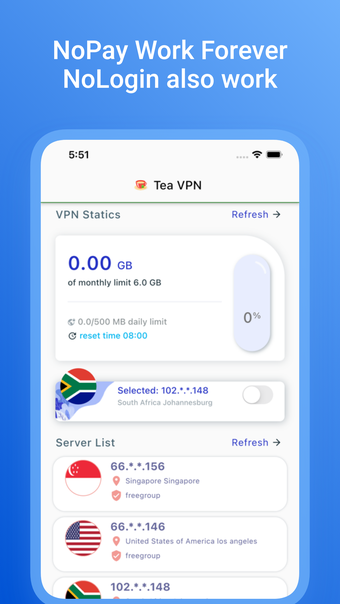 Tea VPN: flutter vpn 2024 plus