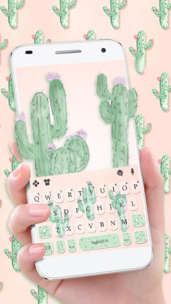 Cute Cartoon Cactus Keyboard Theme