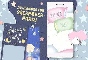 Sleepover Invitation Cards  P