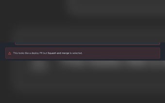 GitHub Squash Warning
