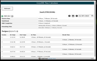 GreytHR Time Calculator