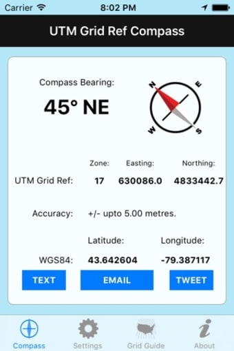 UTM Grid Ref Compass