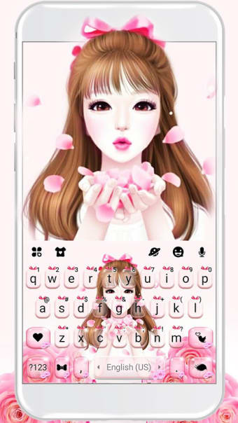 Pedal Pink Girl Keyboard Theme