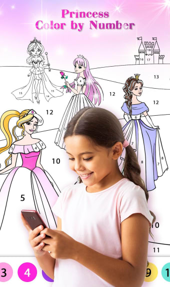 Princess Color by Number  Princess Coloring Book