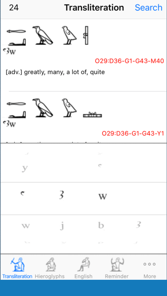 Aaou Hieroglyph Dictionary
