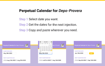 Depo-Provera Perpetual Calendar Calculator