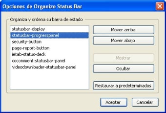 Organize Status Bar