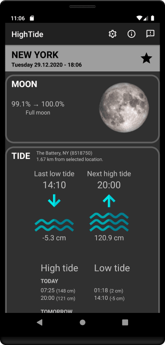 HighTide: tides  weather