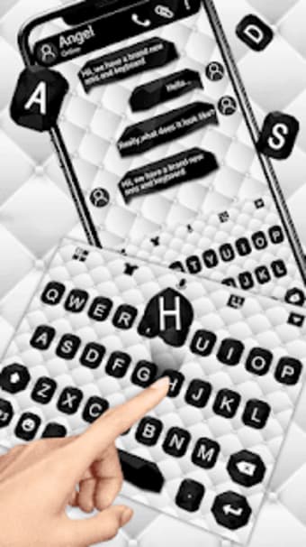 Classic Black  White SMS Keyboard Theme