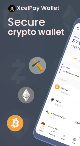 XcelPay: Bitcoin Crypto  Ethereum Wallet App