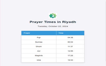 Prayer Times Riyadh