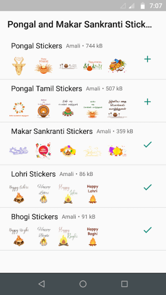 Pongal and Makar Sankranti Stickers for WhatsApp