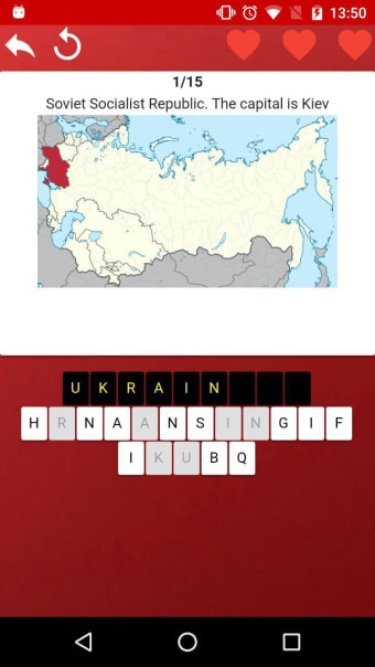 USSR - geographical test - maps flags capitals