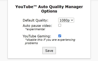 YouTube™ Auto Quality Manager