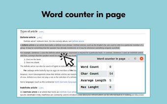 Word count in a page