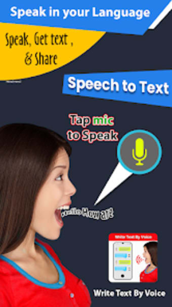 Write sms by voice text typing