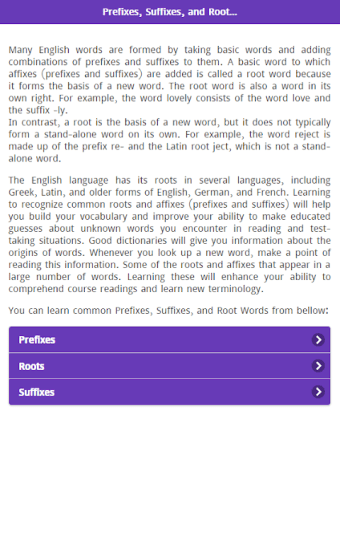 Prefixes Suffixes & Root Word
