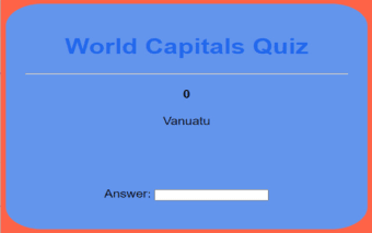 World Capitals Quizzer