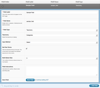 Advanced Custom Fields 8211 Taxonomy Field add-on