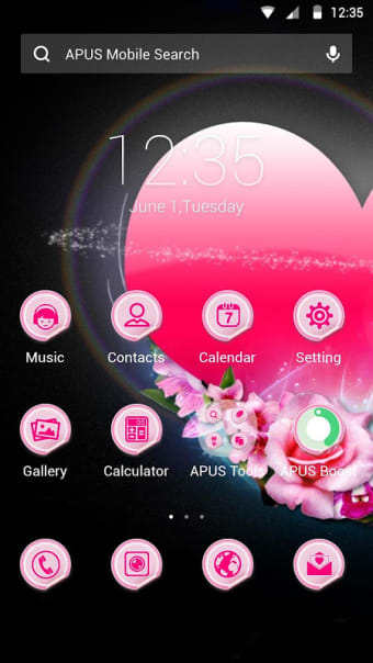 Pink Heart Love-APUS Launcher stylish theme