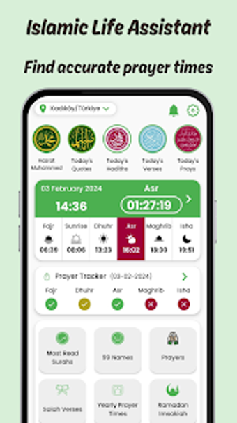 Prayer Times - Qibla  Quran