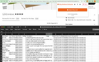 Etsy Reviews Extractor - Scrape Data to CSV