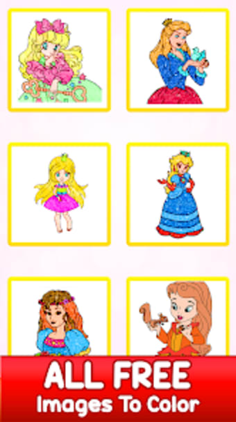 Princess Kids Glitter Color