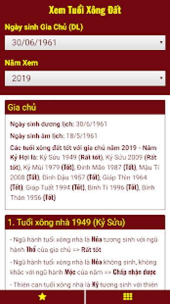 Xem tuổi xông đất