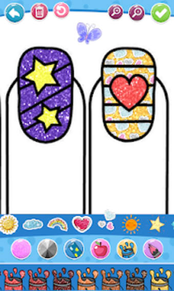 Glitter Nails coloring and drawing for kids