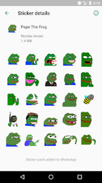 Pepe The Frog Sticker Pack for WhatsApp