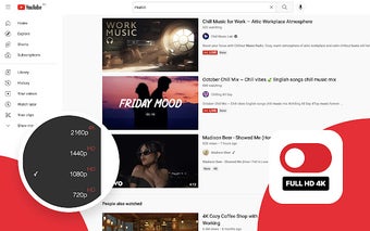 HD toggle for YouTube™