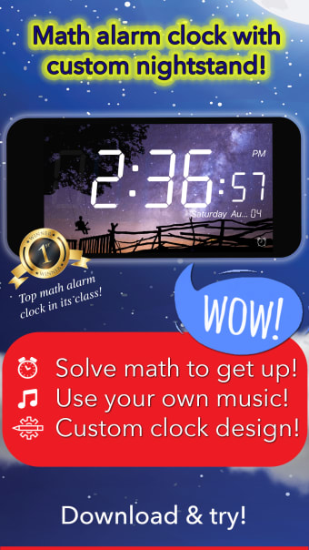 Math Alarm Clock by Mathy