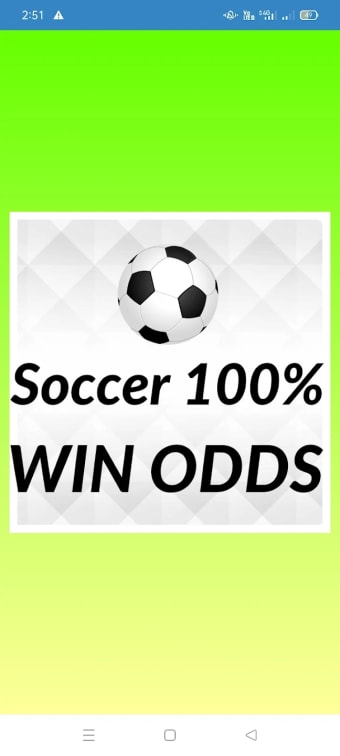 Soccer 100% WIN ODDS