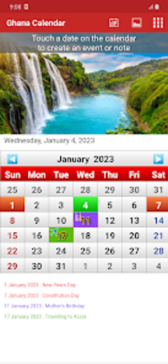 Ghana Calendar 2023