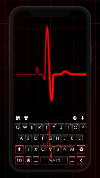 Red Heartbeat Live Keyboard Background