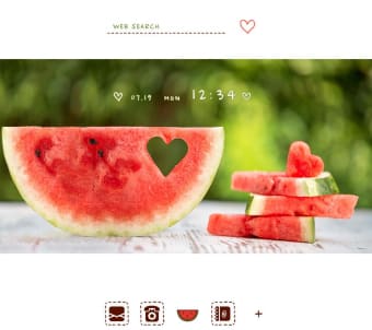 Cute Wallpaper Watermelon Heart Theme