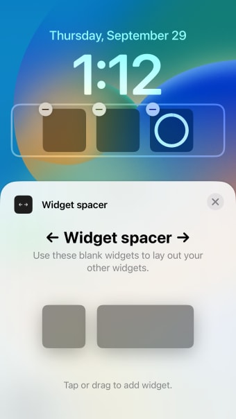 Widget spacer - empty clear