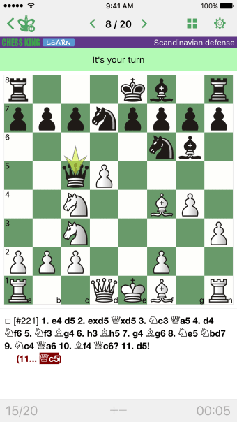 Chess. Scandinavian Defense