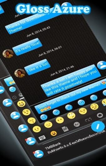 SMS Messages Gloss Azure Theme