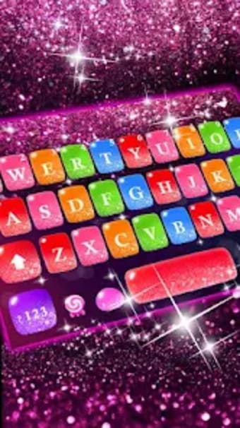 Colorful Glitter Keyboard Them
