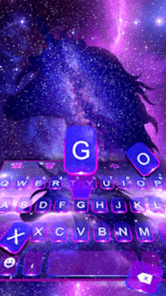 Fantasy Galaxy Unicorn Sparkle Theme Keyboard