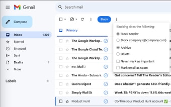 Email Manager to Block Email / Block Sender