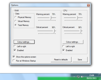 RAM CPU Taskbar for Windows 7