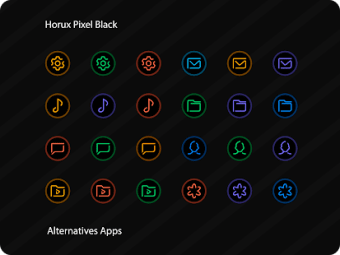 Horux Black - Round Icon Pack